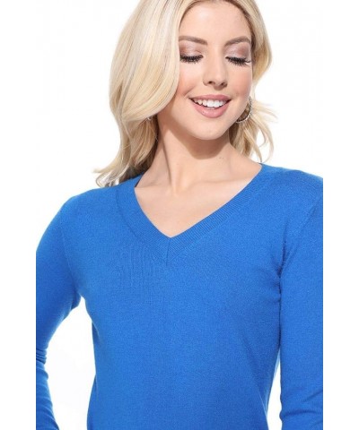 Women's Knit Sweater Pullover – Long Sleeve V-Neck Basic Classic Casual Knitted Soft Lightweight T-Shirt Top Camel $10.57 Swe...