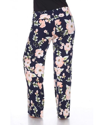 Women's Wide Leg Palazzo Pants Printed Peach Flower $17.99 Pants