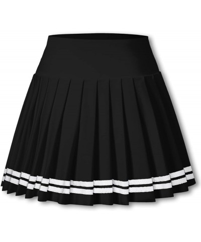 Women Pleated Tennis Skirt with Pockets Girls High Waisted Athletic Golf Skorts, 2 Years - US 4XL 1 Quick Dry Stripe-black $7...