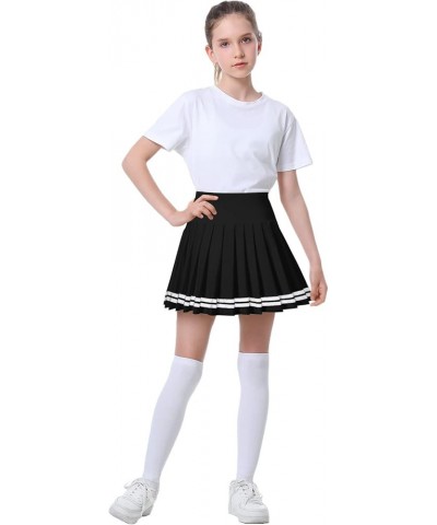 Women Pleated Tennis Skirt with Pockets Girls High Waisted Athletic Golf Skorts, 2 Years - US 4XL 1 Quick Dry Stripe-black $7...