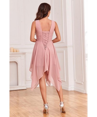 Women's Short Bridesmaid Dresses 2023 V Neck Ruched Chiffon Formal Cocktail Party Dress Grey $25.80 Dresses