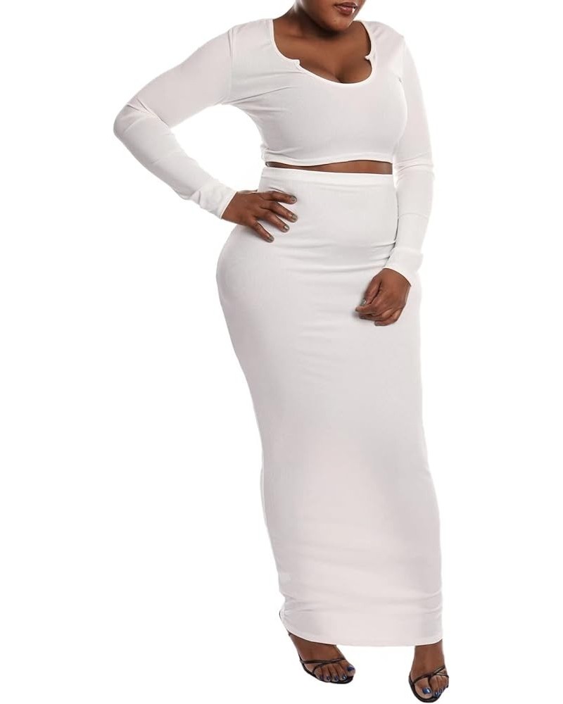 Women Sexy Two Piece Outfits Deep V Neck Dress Ottoman Rib Long Sleeve Casual Bodycon Long Dresses Club Party Beach White $20...