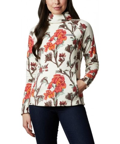 Women's Ali Peak Hooded Fleece Chalk Botanica Print $29.35 Jackets