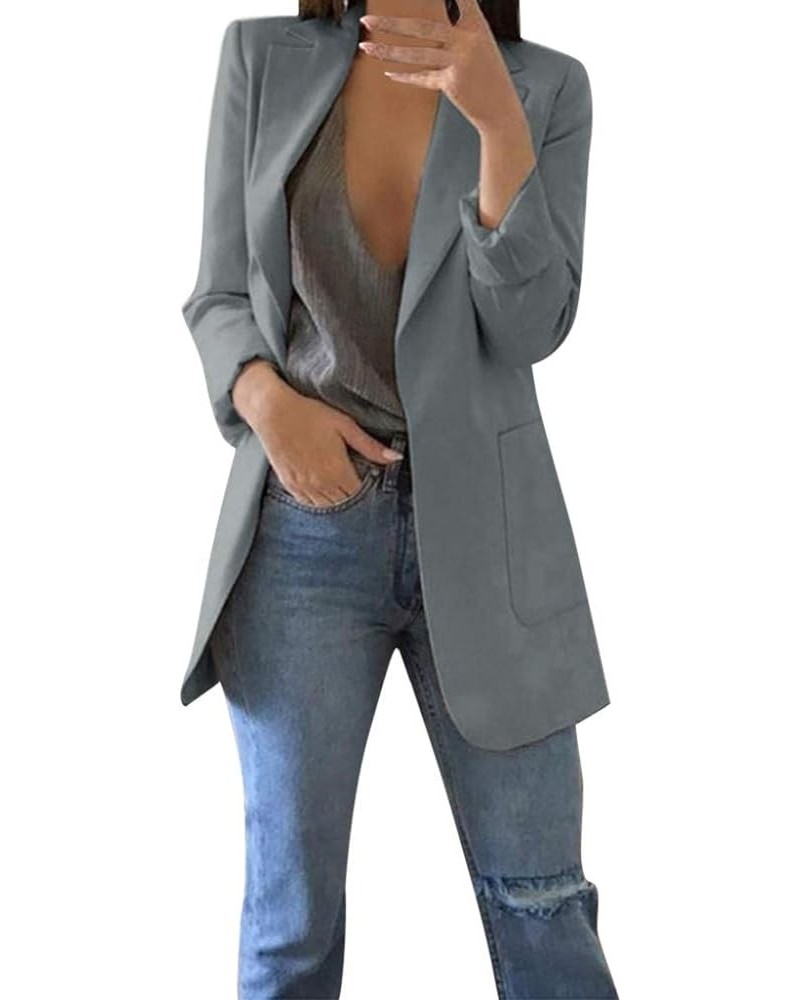 Women Blazers for Work Casual Long Sleeve Open Front Jacket Coat Work Office Business Notched Collar Jacket Work Suit 227-akv...