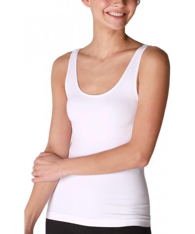 Women Seamless Classic Short Tank Top, Made in U.S.A, One Size White $12.23 Tanks