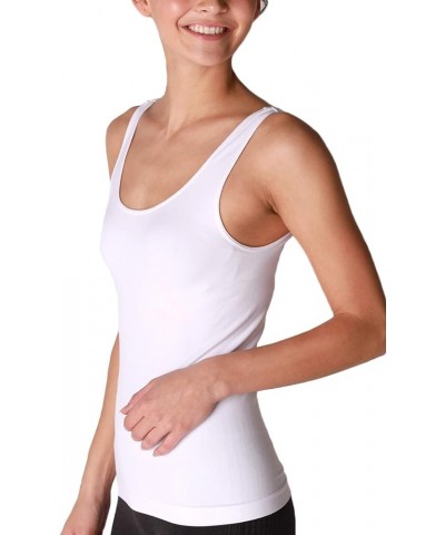 Women Seamless Classic Short Tank Top, Made in U.S.A, One Size White $12.23 Tanks