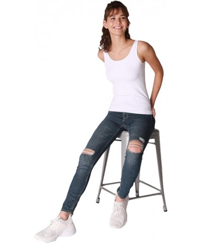 Women Seamless Classic Short Tank Top, Made in U.S.A, One Size White $12.23 Tanks