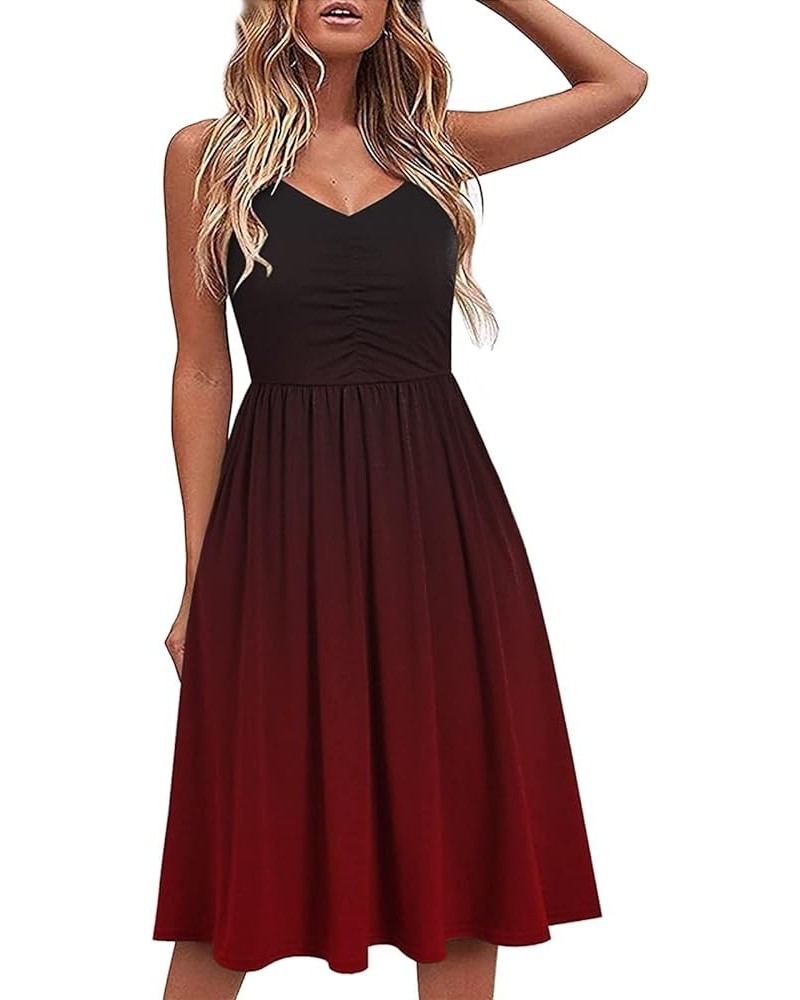 Women 2023 Summer Sleeveless Tank Dresses Crew Neck Slim Fit Short Casual Ruched Bodycon Party Club Mini Dress C4a-red $7.96 ...