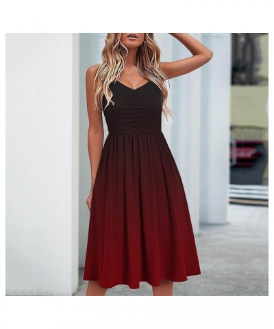 Women 2023 Summer Sleeveless Tank Dresses Crew Neck Slim Fit Short Casual Ruched Bodycon Party Club Mini Dress C4a-red $7.96 ...