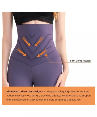 Shapewear Leggings for Women Tummy Control High Waisted Firm Compression Yoga Leggings Body Shaper Tights Purple Grey $16.51 ...