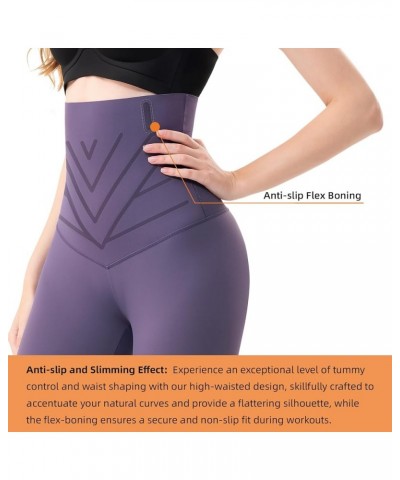 Shapewear Leggings for Women Tummy Control High Waisted Firm Compression Yoga Leggings Body Shaper Tights Purple Grey $16.51 ...