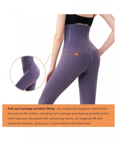 Shapewear Leggings for Women Tummy Control High Waisted Firm Compression Yoga Leggings Body Shaper Tights Purple Grey $16.51 ...