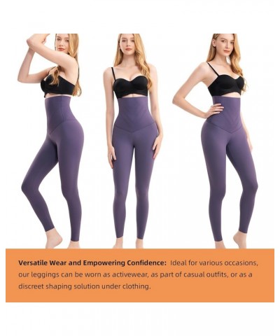 Shapewear Leggings for Women Tummy Control High Waisted Firm Compression Yoga Leggings Body Shaper Tights Purple Grey $16.51 ...