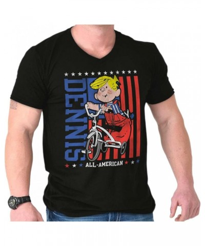 All American Dennis The Menace V-Neck T Shirts Men Women Black $12.15 T-Shirts