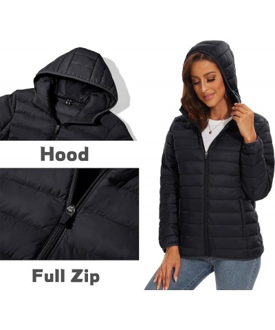 Women's Water Resistant Lightweight Puffer Hoodie Jacket Winter Casual Coats Navy $26.39 Jackets