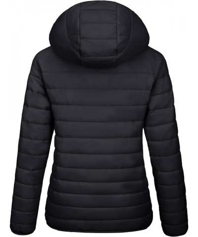 Women's Water Resistant Lightweight Puffer Hoodie Jacket Winter Casual Coats Navy $26.39 Jackets