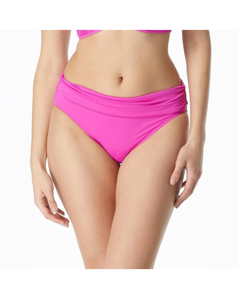 Impulse Rollover Bikini Bottom — Side Shirred Low Rise or High Waisted Swim Bottom Pink Tropics $18.36 Swimsuits