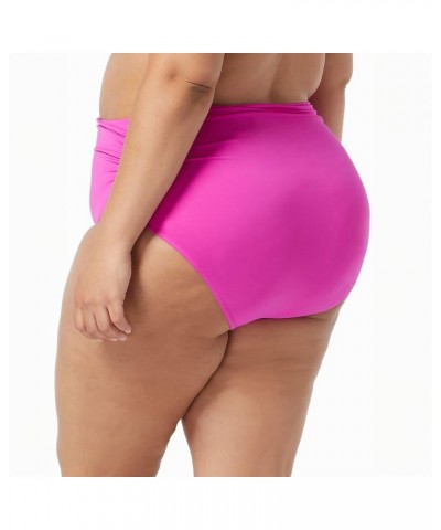 Impulse Rollover Bikini Bottom — Side Shirred Low Rise or High Waisted Swim Bottom Pink Tropics $18.36 Swimsuits