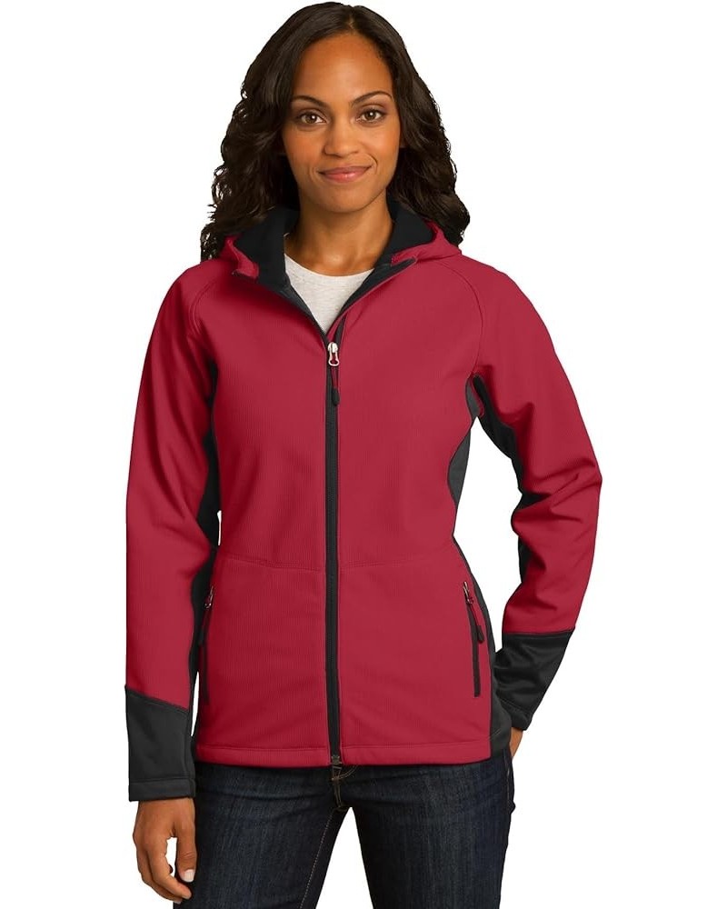 Ladies Vertical Hooded Soft Shell Jacket. L319 Rich Red/ Black $19.23 Jackets