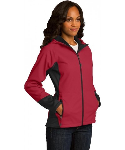 Ladies Vertical Hooded Soft Shell Jacket. L319 Rich Red/ Black $19.23 Jackets