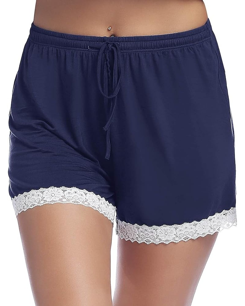 Pajama Shorts Soft Drawstring Pj/Lounge/Sleep/Boxes Shorts for Women Comfy Shorts Stretchy Navy Blue $8.82 Sleep & Lounge