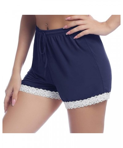 Pajama Shorts Soft Drawstring Pj/Lounge/Sleep/Boxes Shorts for Women Comfy Shorts Stretchy Navy Blue $8.82 Sleep & Lounge