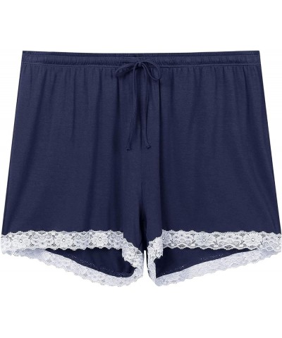 Pajama Shorts Soft Drawstring Pj/Lounge/Sleep/Boxes Shorts for Women Comfy Shorts Stretchy Navy Blue $8.82 Sleep & Lounge