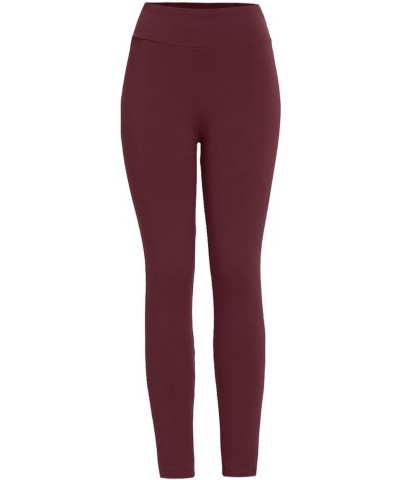 Workout Leggings for Women Women's Workout Yoga Running Pants Pants Plus Size Leggings Lined Thermal Winter Warm Wine-e $6.93...