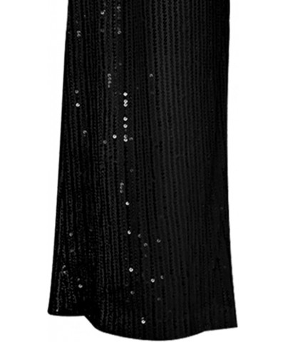 Women Glitter Pants Casual Loose Elastic High Waist Wide Leg Sparkle Sequin Long Pants Trousers Party Clubwear Black $15.11 P...