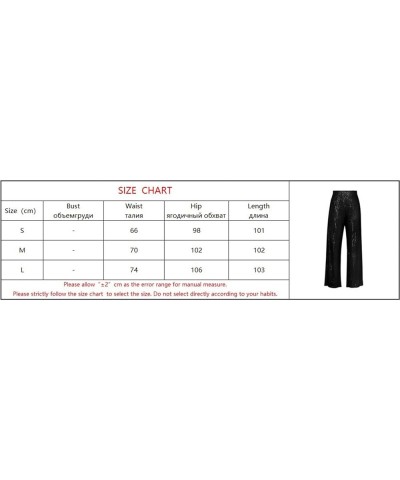 Women Glitter Pants Casual Loose Elastic High Waist Wide Leg Sparkle Sequin Long Pants Trousers Party Clubwear Black $15.11 P...