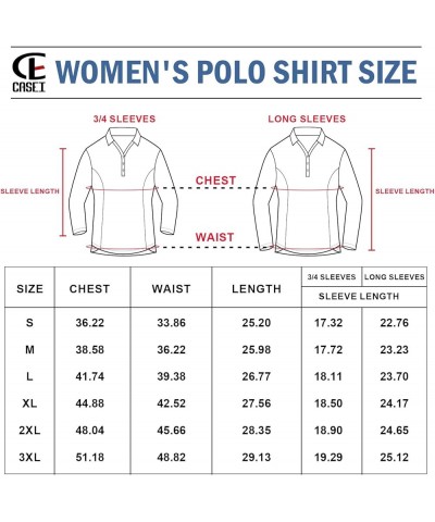 Women's Polo Shirt 3/4 Long Sleeve Golf Quick Dry T Shirts UPF 50+ Athletic Casual Work Shirts Tops for Women 3/4 Sleeve-blac...