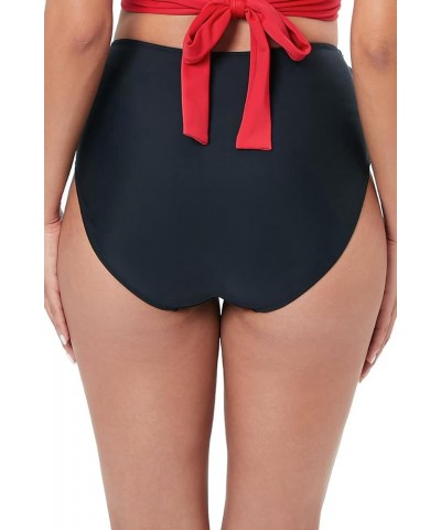 Women's High Waisted Bikini Bottoms Ruched Swim Briefs Full Coverage Swimsuit Bottoms Black-2 $13.33 Swimsuits