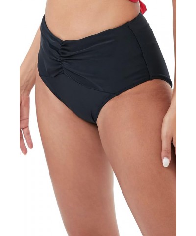 Women's High Waisted Bikini Bottoms Ruched Swim Briefs Full Coverage Swimsuit Bottoms Black-2 $13.33 Swimsuits