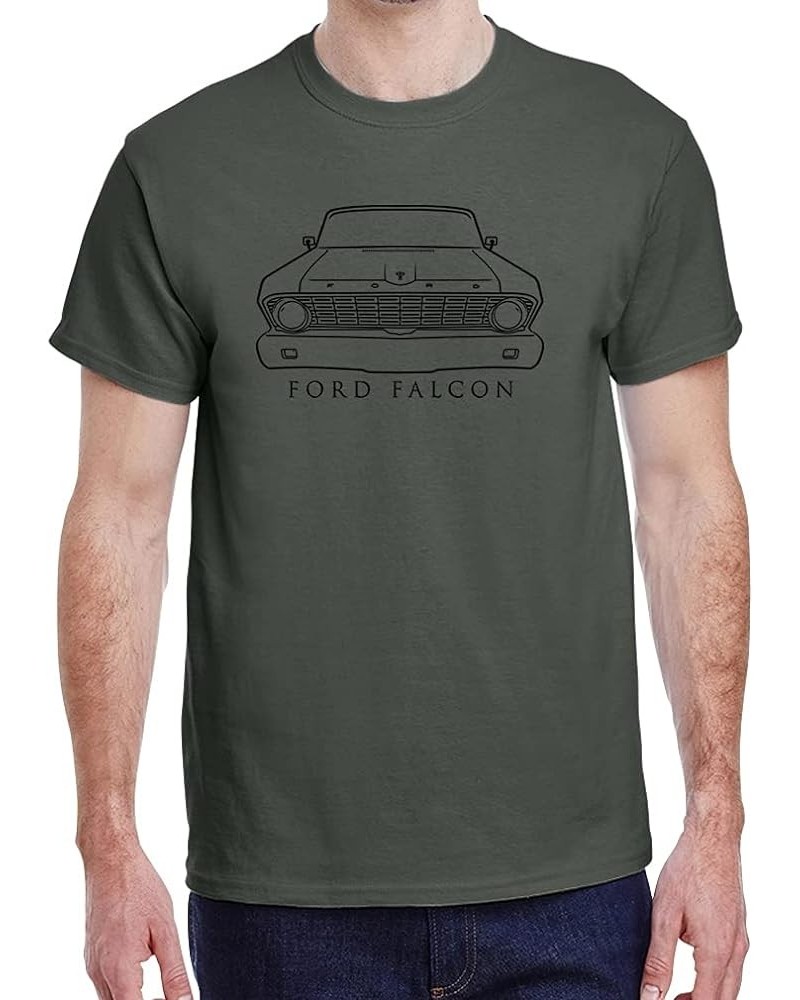 1964 Ford Falcon Front End Design Classic Print Tshirt Military Green $13.25 T-Shirts