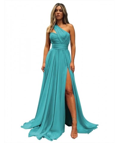 Women's One Shoulder Bridesmaid Dresses for Wedding Slit Pleated Chiffon Formal Evening Gowns with Pockets. Grey $30.79 Dresses