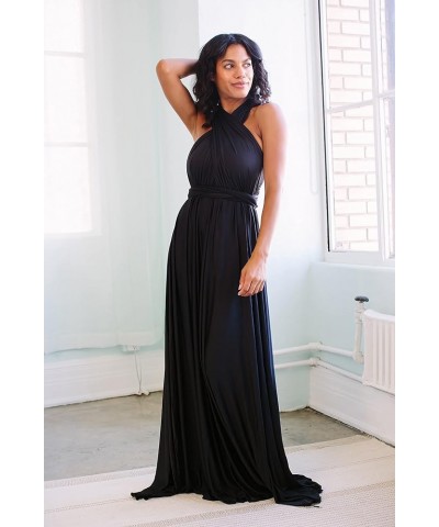 Women's Infinity Bridesmaid Dress with Bandeau top Evening Transformer Maxi Regular and Plus Size Black $21.63 Dresses