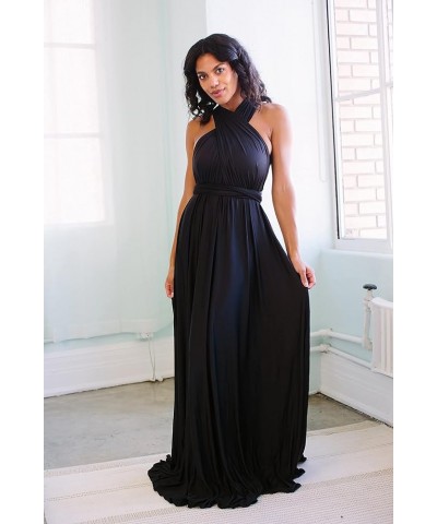 Women's Infinity Bridesmaid Dress with Bandeau top Evening Transformer Maxi Regular and Plus Size Black $21.63 Dresses