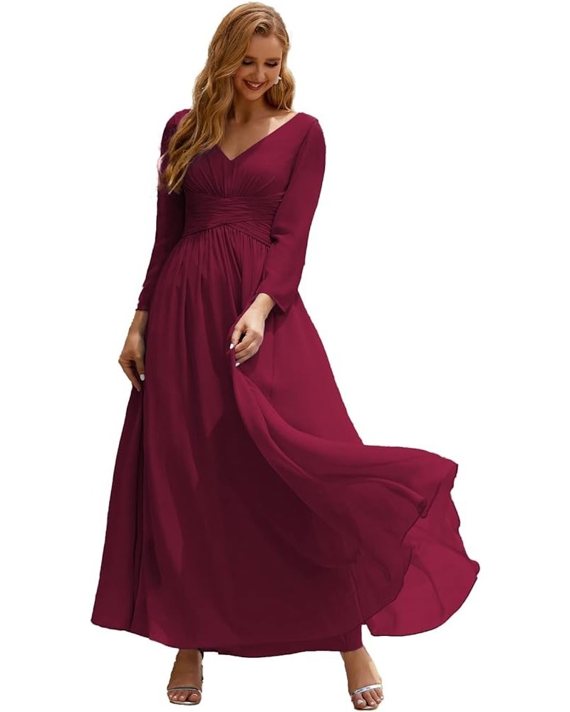 Prom Gowns Women V Neck Plus Size Wrap Long Sleeve Maxi Dress Evening Party Jester Red $49.40 Dresses