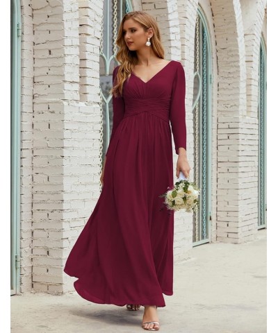 Prom Gowns Women V Neck Plus Size Wrap Long Sleeve Maxi Dress Evening Party Jester Red $49.40 Dresses