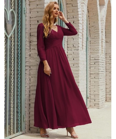 Prom Gowns Women V Neck Plus Size Wrap Long Sleeve Maxi Dress Evening Party Jester Red $49.40 Dresses