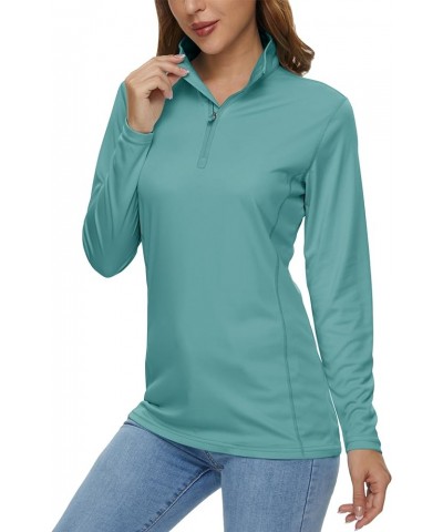 Women's Shirts Long Sleeve 1/4 Zip UPF50+ UV Sun Protection Quick Dry Workout Hiking Athletic Shirts Rash Guard Grey Green $1...