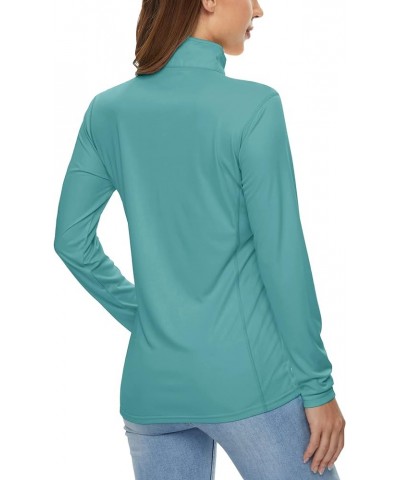 Women's Shirts Long Sleeve 1/4 Zip UPF50+ UV Sun Protection Quick Dry Workout Hiking Athletic Shirts Rash Guard Grey Green $1...