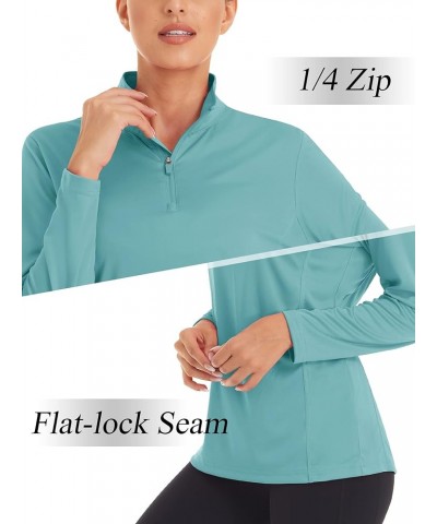 Women's Shirts Long Sleeve 1/4 Zip UPF50+ UV Sun Protection Quick Dry Workout Hiking Athletic Shirts Rash Guard Grey Green $1...