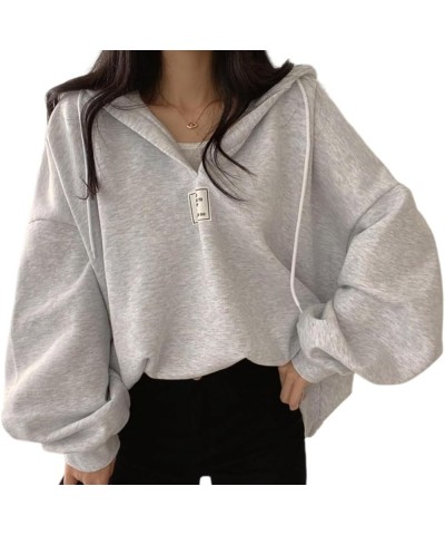 Womens Hoodie Casual Warm Long-Sleeves Printed Top Sweatshirt Oversize Drawstring Loose Hoodies Pullover Grey $16.42 Hoodies ...