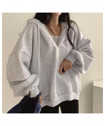 Womens Hoodie Casual Warm Long-Sleeves Printed Top Sweatshirt Oversize Drawstring Loose Hoodies Pullover Grey $16.42 Hoodies ...