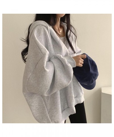 Womens Hoodie Casual Warm Long-Sleeves Printed Top Sweatshirt Oversize Drawstring Loose Hoodies Pullover Grey $16.42 Hoodies ...