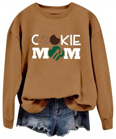 Cookie Mom Sweatshirt for Women 2024 Funny Letter Printed Graphic Long Sleeve Shirts Casual Loose Crewneck Pullover Gift Tops...