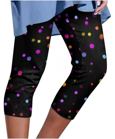 Vintage Leggings for Women Mother Gift Floral Print Capri Slim Legging Yoga Pants Sports Elastic Cropped Pants 3black $5.87 L...