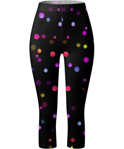 Vintage Leggings for Women Mother Gift Floral Print Capri Slim Legging Yoga Pants Sports Elastic Cropped Pants 3black $5.87 L...