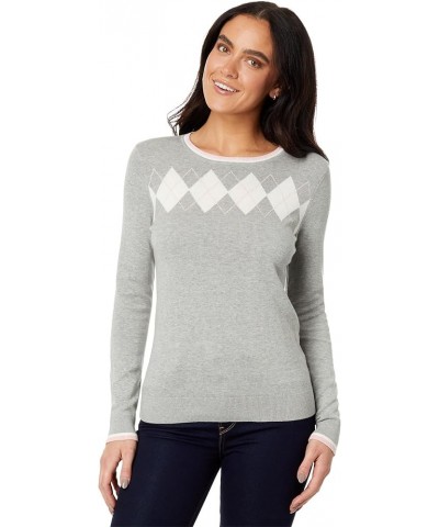 Women's Pullover Crewneck Everyday Sweater Medium Heather Grey Multi $14.00 Sweaters